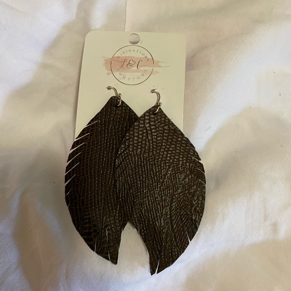 Brown Leather Earrings